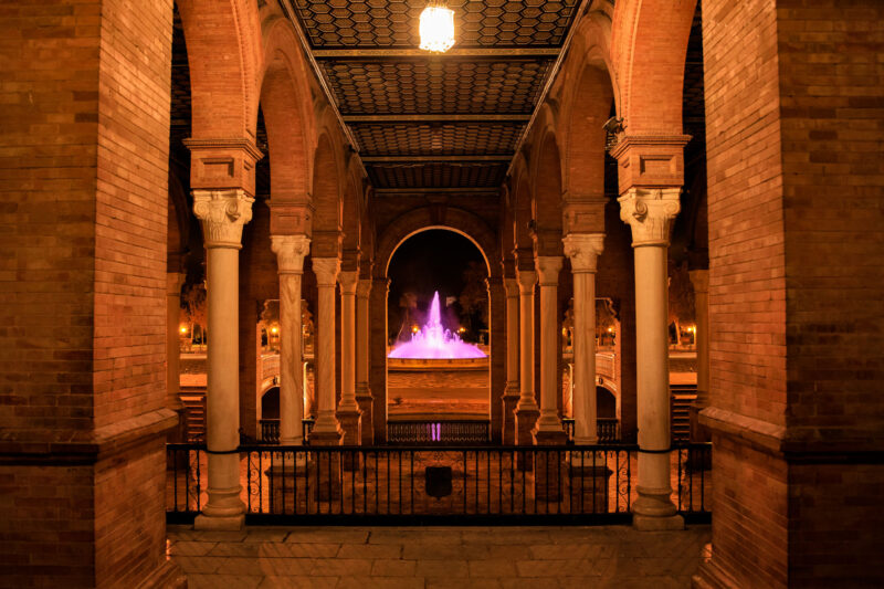 Sevilla - Plaza de Espana bei Nacht