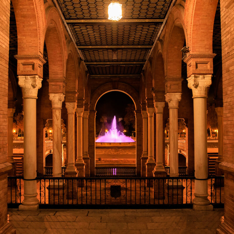 Sevilla - Plaza de Espana bei Nacht